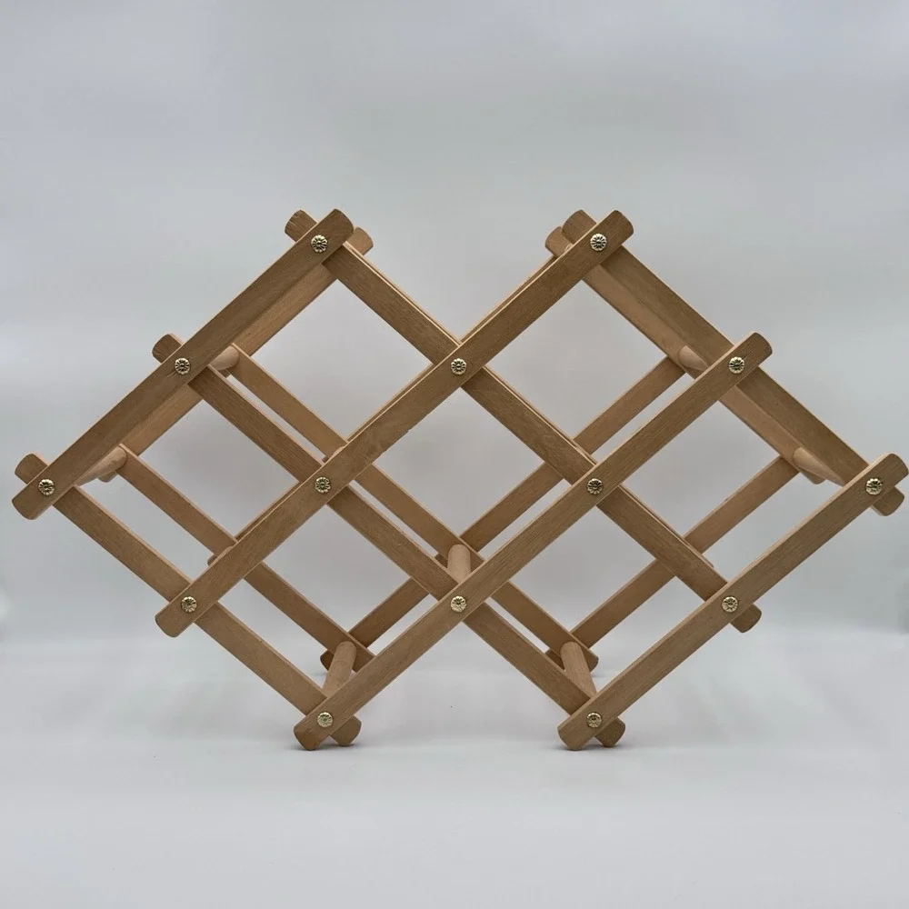 Wood Accordion Wall Rack 14 Hook Expandable Wall Mounted Hanger Retro Grannycore